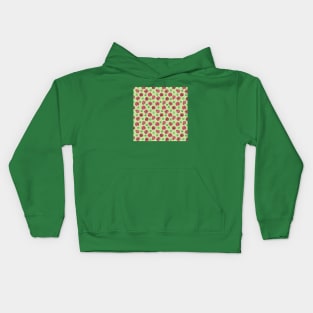 Poppies flowers and seeds pattern - Green Kids Hoodie